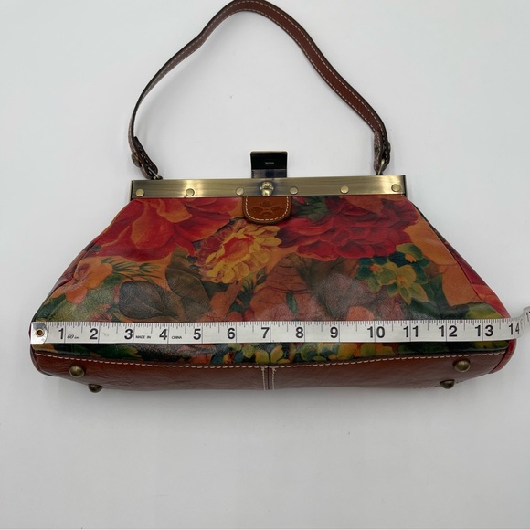 Patricia Nash Ferrara Frame Floral Leather Satchel Shoulder Purse Botanical Fall - Picture 13 of 16
